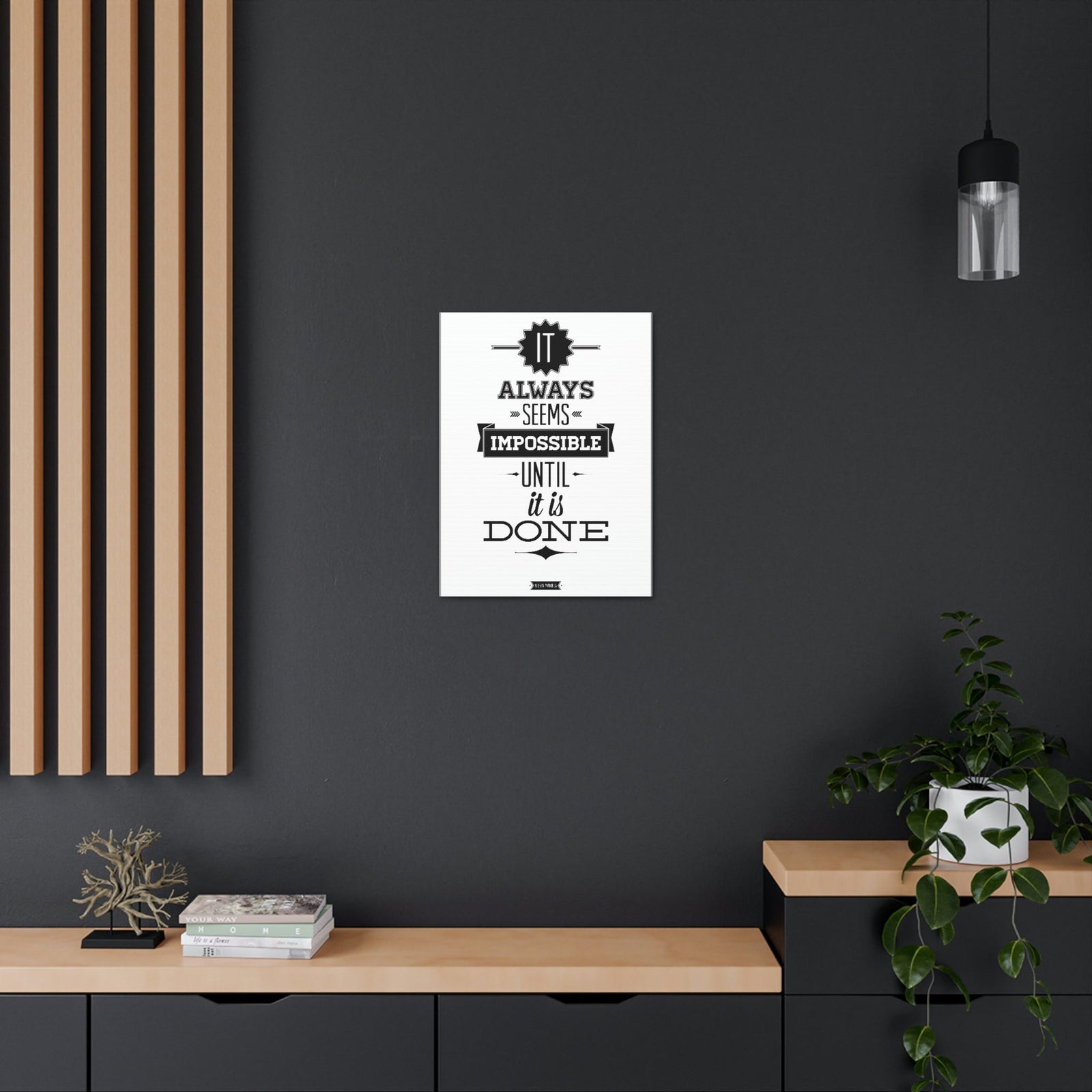 Scripture Walls Inspirational Wall Art Impossible Until It Is Done Motivation Wall Decor for Home Office Gym Inspiring Success Quote Print Ready to Hang Unframed-Express Your Love Gifts