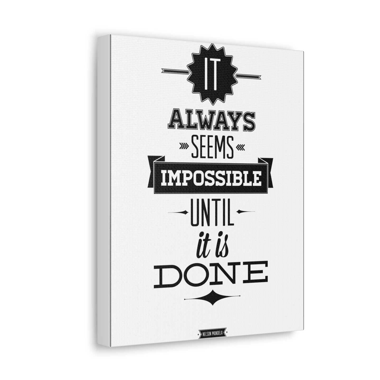Scripture Walls Inspirational Wall Art Impossible Until It Is Done Motivation Wall Decor for Home Office Gym Inspiring Success Quote Print Ready to Hang Unframed-Express Your Love Gifts