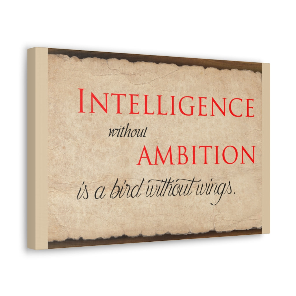 Scripture Walls Inspirational Wall Art Intelligence Without Ambition Motivation Wall Decor for Home Office Gym Inspiring Success Quote Print Ready to Hang Unframed-Express Your Love Gifts