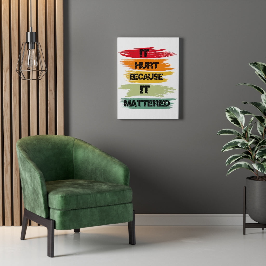 Scripture Walls Inspirational Wall Art It Hurt Because It Mattered Wall Art Motivation Wall Decor for Home Office Gym Inspiring Success Quote Print Ready to Hang Unframed-Express Your Love Gifts