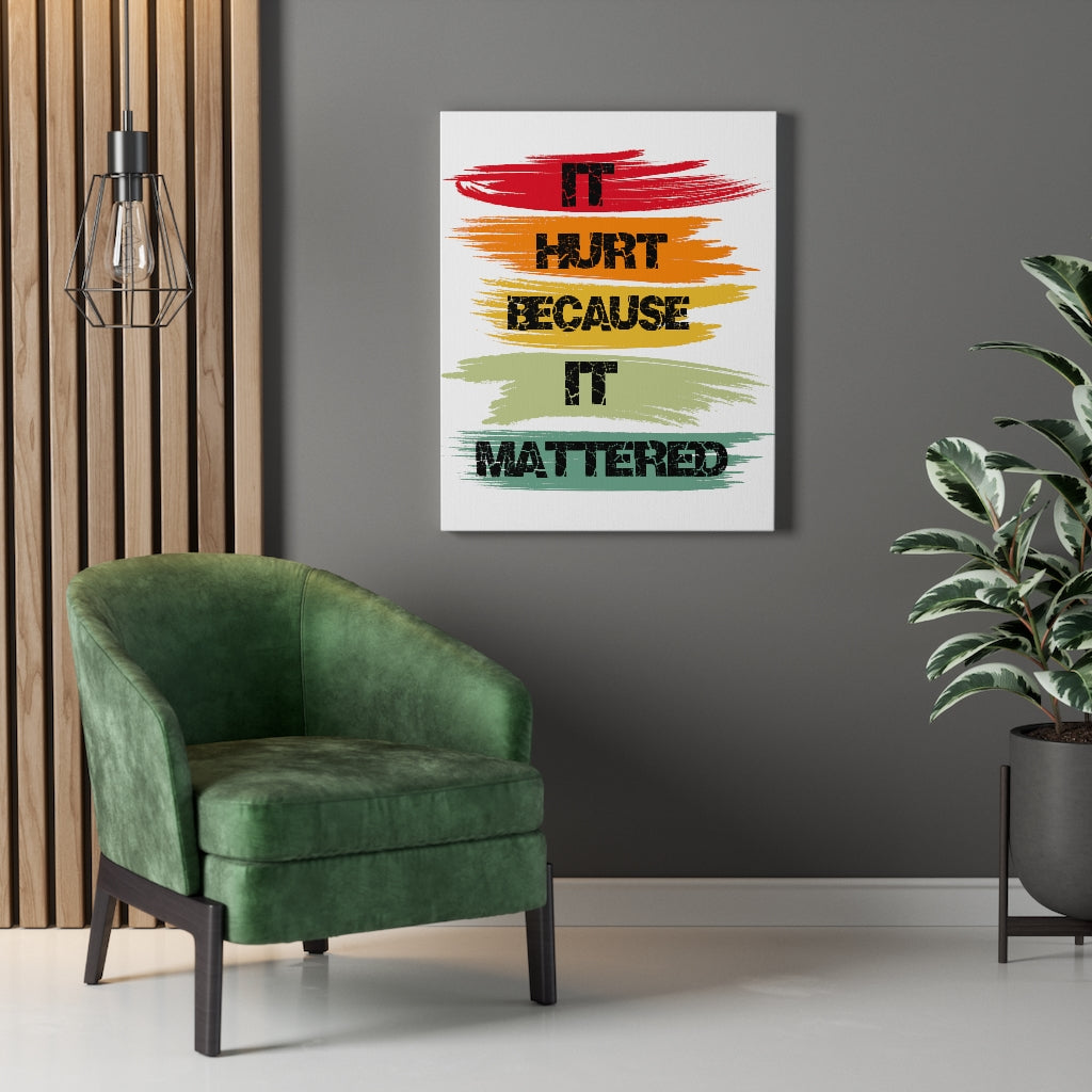 Scripture Walls Inspirational Wall Art It Hurt Because It Mattered Wall Art Motivation Wall Decor for Home Office Gym Inspiring Success Quote Print Ready to Hang Unframed-Express Your Love Gifts