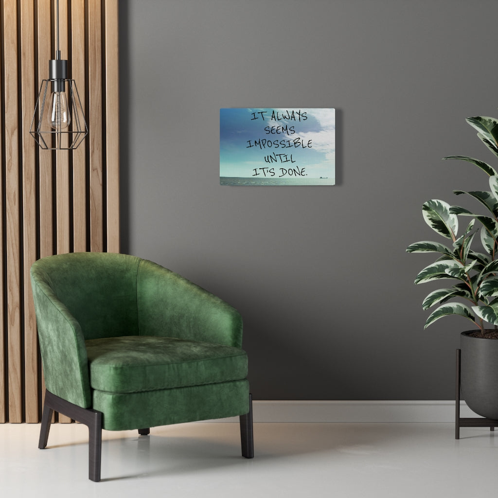 Scripture Walls Inspirational Wall Art It's Always Seems Impossible Motivational Print Ready to Hang Artwork Unframed-Express Your Love Gifts