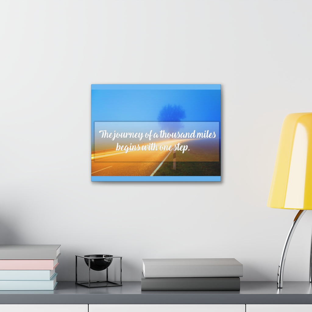Scripture Walls Inspirational Wall Art Journey With One Step Motivation Wall Decor for Home Office Gym Inspiring Success Quote Print Ready to Hang Unframed-Express Your Love Gifts