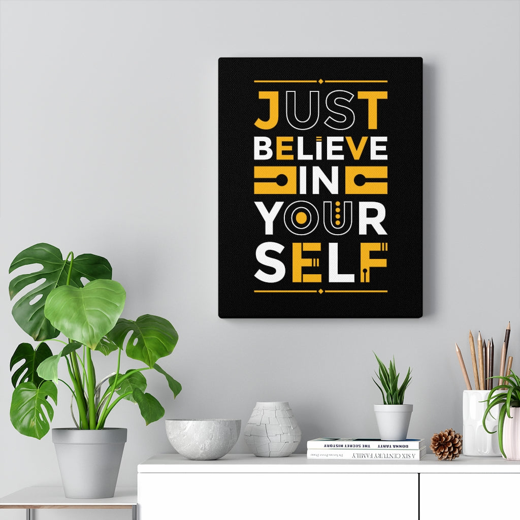 Scripture Walls Inspirational Wall Art Just Believe In Your Self Wall Art Motivation Wall Decor for Home Office Gym Inspiring Success Quote Print Ready to Hang Unframed-Express Your Love Gifts