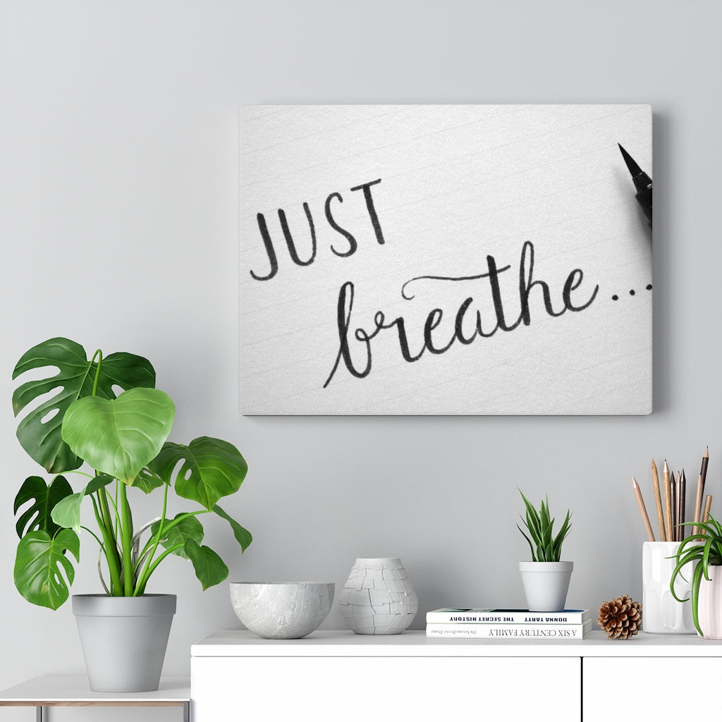 Scripture Walls Inspirational Wall Art Just Breathe Plain Motivational Print Ready to Hang Artwork Unframed-Express Your Love Gifts