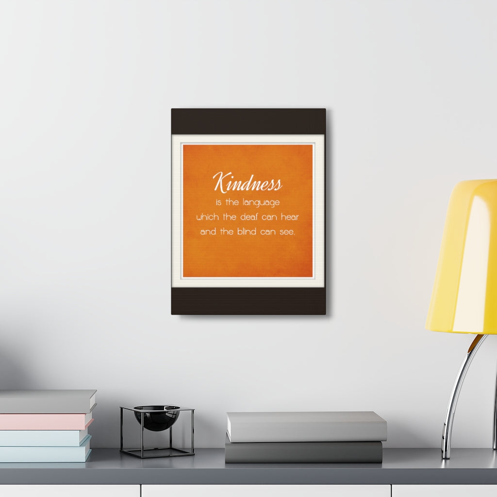Scripture Walls Inspirational Wall Art Kindness Is The Language Motivation Wall Decor for Home Office Gym Inspiring Success Quote Print Ready to Hang Unframed-Express Your Love Gifts