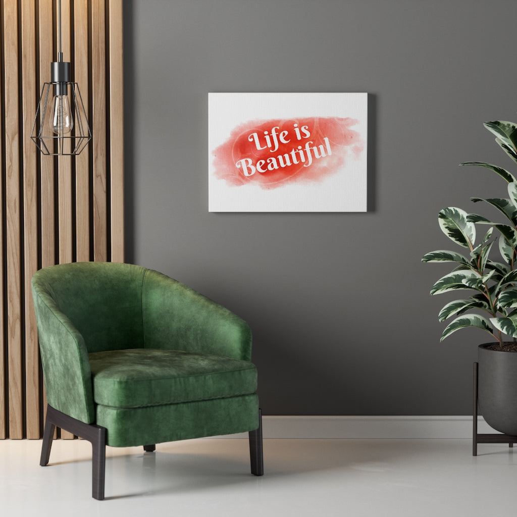 Scripture Walls Inspirational Wall Art Life Is Beautiful Red Wall Art Motivational Motto Inspiring Prints Artwork Decor Ready to Hang Unframed-Express Your Love Gifts
