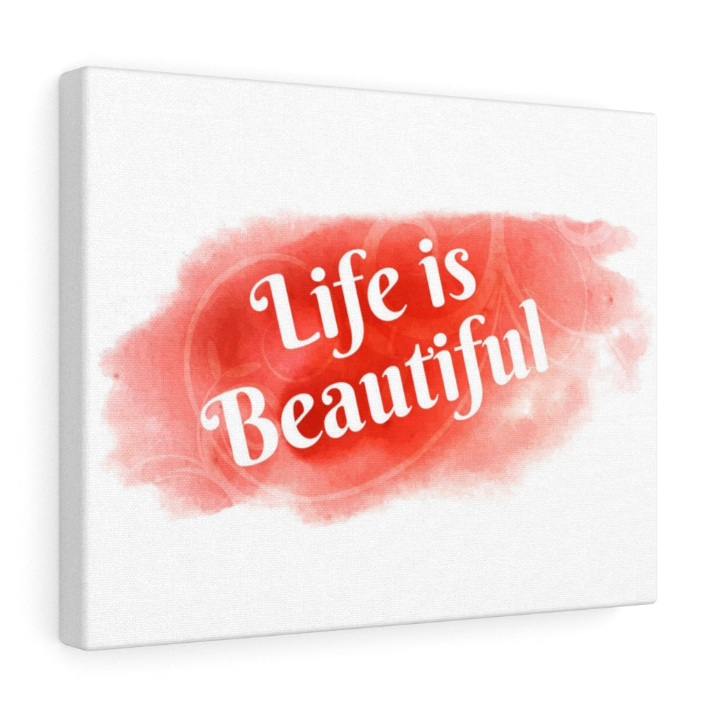 Scripture Walls Inspirational Wall Art Life Is Beautiful Red Wall Art Motivational Motto Inspiring Prints Artwork Decor Ready to Hang Unframed-Express Your Love Gifts
