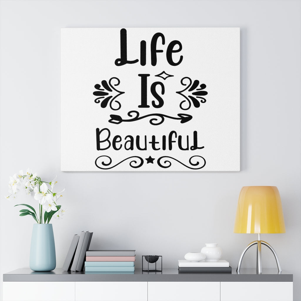 Scripture Walls Inspirational Wall Art Life Is Beautiful Wall Art Motivation Wall Decor for Home Office Gym Inspiring Success Quote Print Ready to Hang Unframed-Express Your Love Gifts