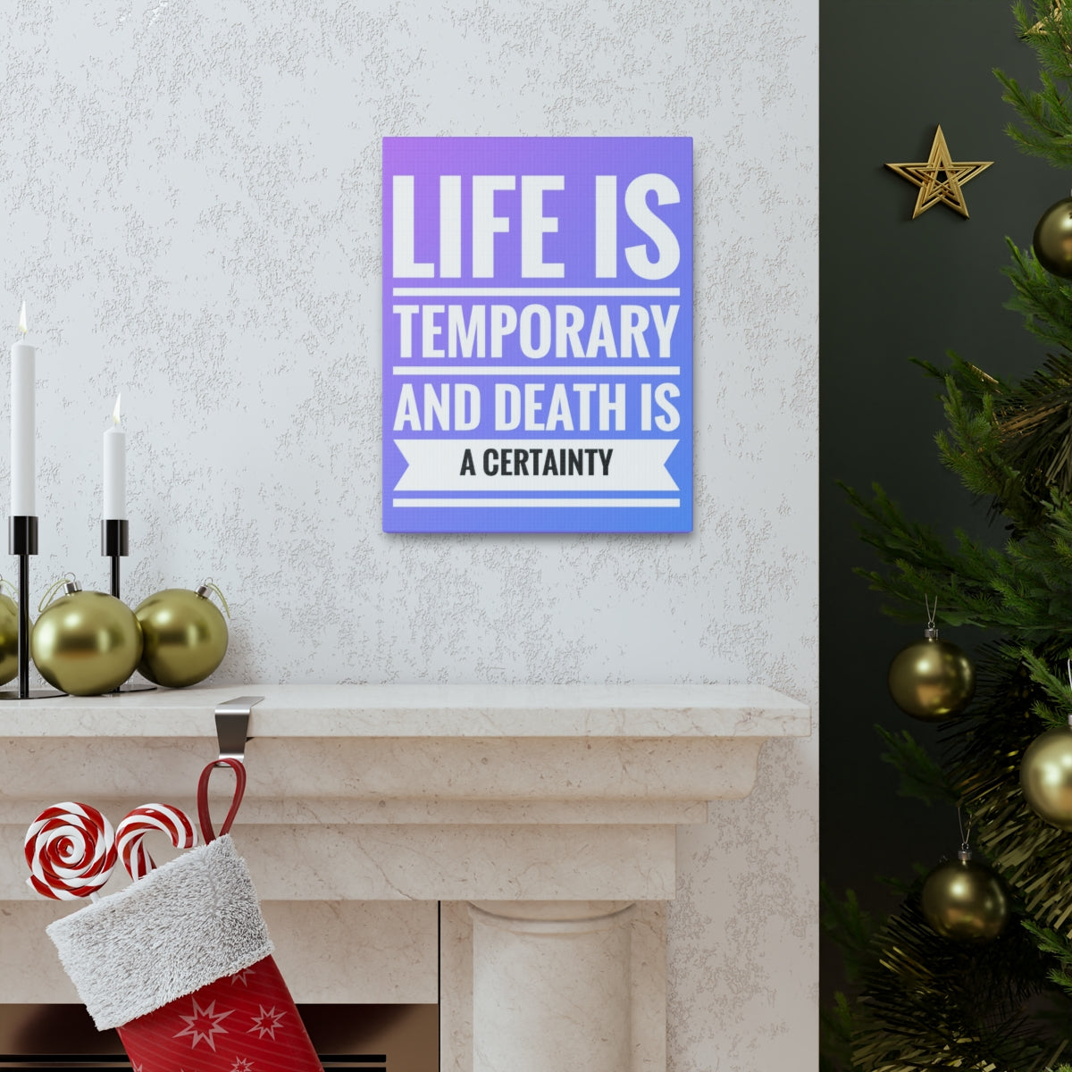 Scripture Walls Inspirational Wall Art Life Is Temporary 2 Corinthians 4:18 Motivation Wall Decor for Home Office Gym Inspiring Success Quote Print Ready to Hang Unframed-Express Your Love Gifts