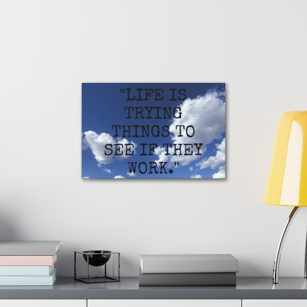 Scripture Walls Inspirational Wall Art Life Is Trying Things Motivation Wall Decor for Home Office Gym Inspiring Success Quote Print Ready to Hang Unframed-Express Your Love Gifts