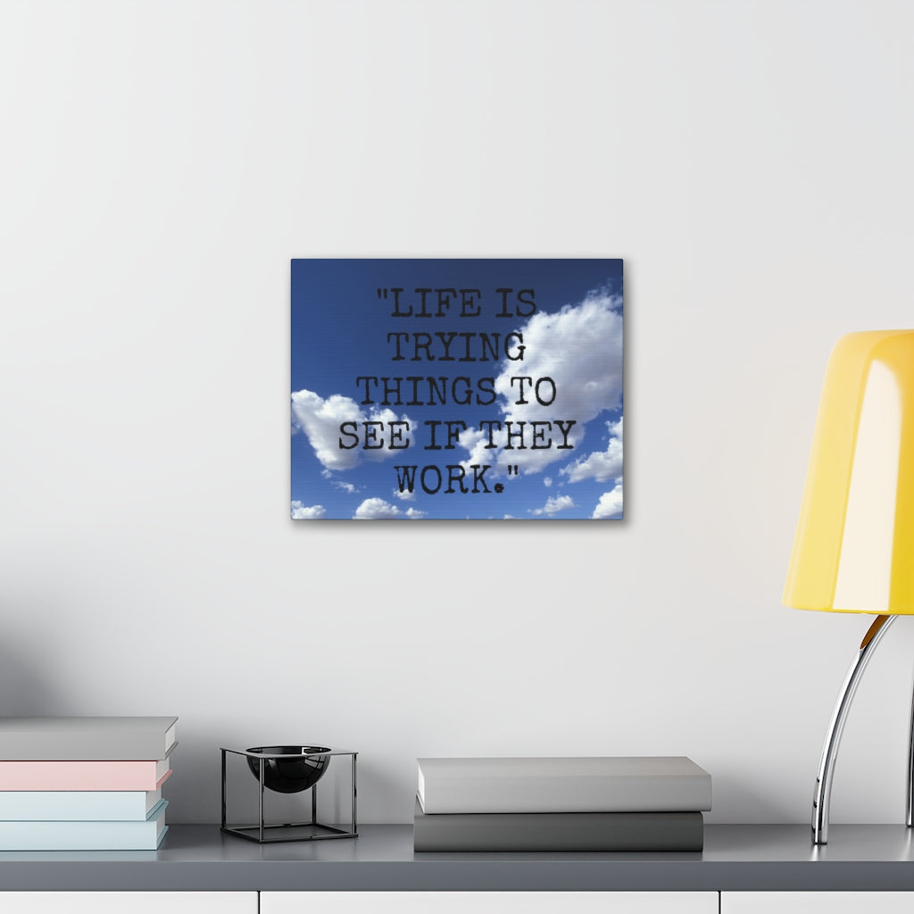 Scripture Walls Inspirational Wall Art Life Is Trying Things Motivation Wall Decor for Home Office Gym Inspiring Success Quote Print Ready to Hang Unframed-Express Your Love Gifts