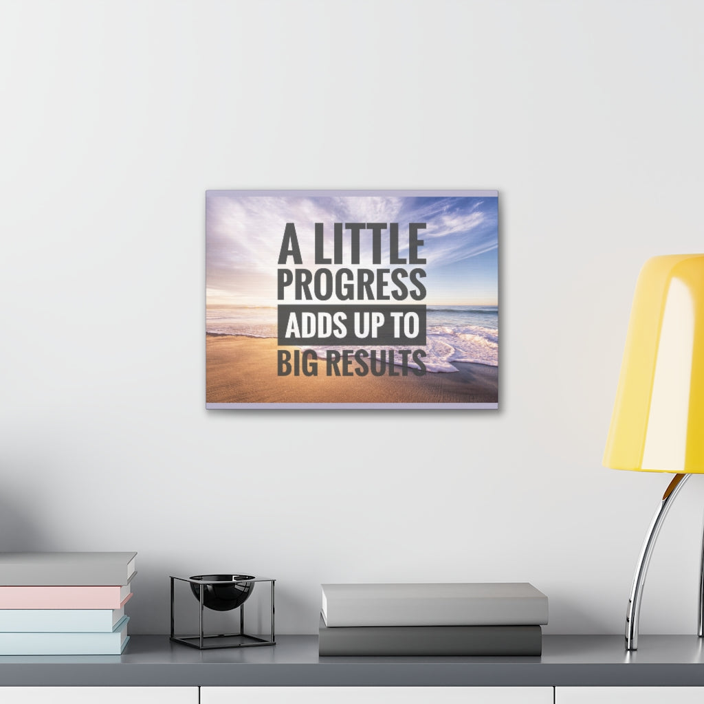 Scripture Walls Inspirational Wall Art Little Progress To Big Results Motivation Wall Decor for Home Office Gym Inspiring Success Quote Print Ready to Hang Unframed-Express Your Love Gifts
