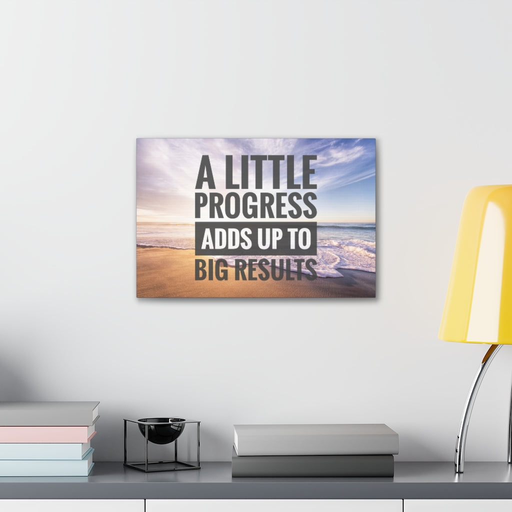 Scripture Walls Inspirational Wall Art Little Progress To Big Results Motivation Wall Decor for Home Office Gym Inspiring Success Quote Print Ready to Hang Unframed-Express Your Love Gifts