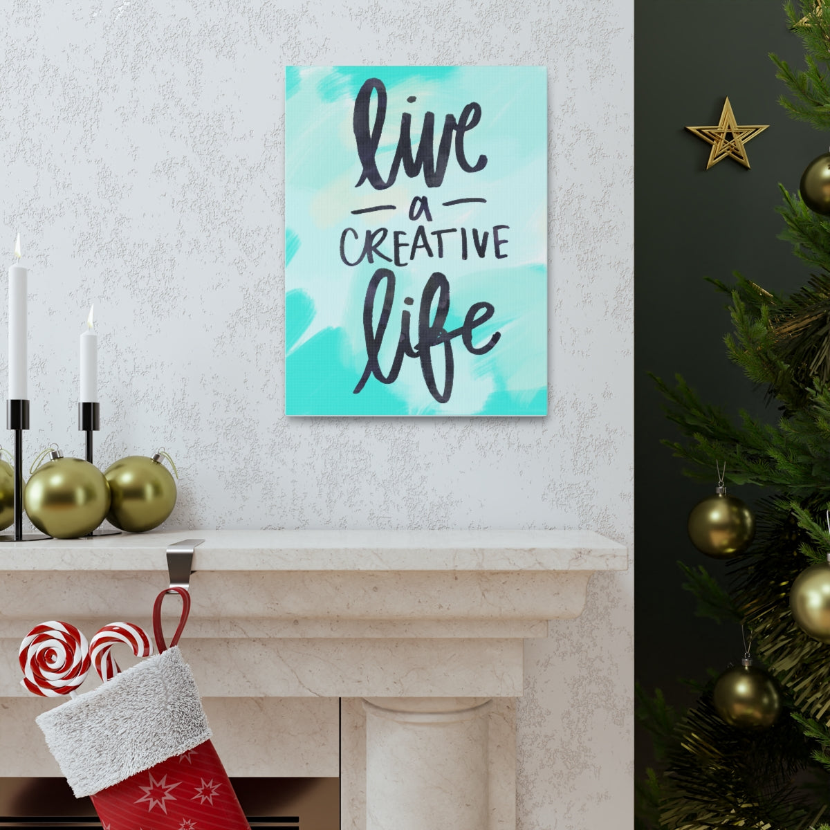 Scripture Walls Inspirational Wall Art Live A Creative Life Motivation Wall Decor for Home Office Gym Inspiring Success Quote Print Ready to Hang Unframed-Express Your Love Gifts