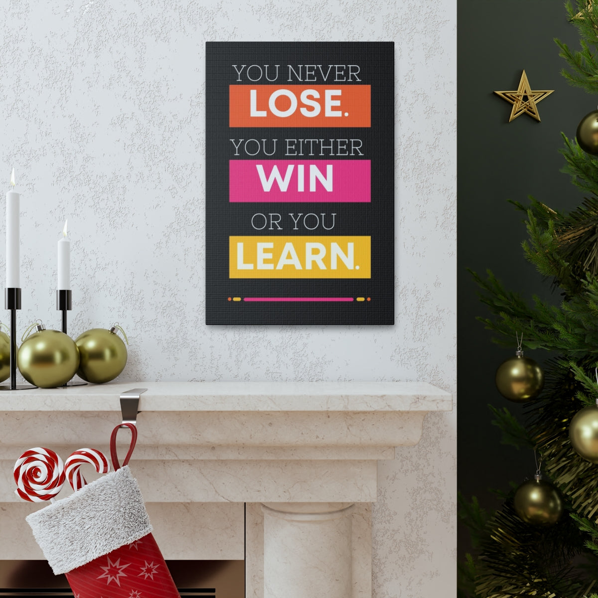 Scripture Walls Inspirational Wall Art Lose Win Learn Motivation Wall Decor for Home Office Gym Inspiring Success Quote Print Ready to Hang Unframed-Express Your Love Gifts
