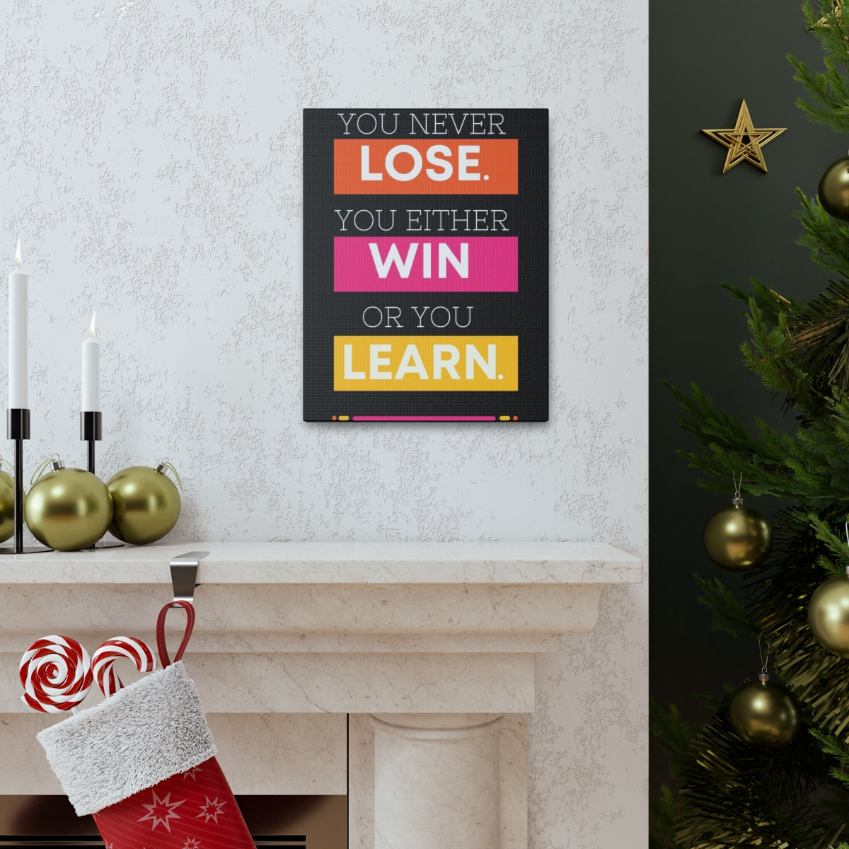 Scripture Walls Inspirational Wall Art Lose Win Learn Motivation Wall Decor for Home Office Gym Inspiring Success Quote Print Ready to Hang Unframed-Express Your Love Gifts