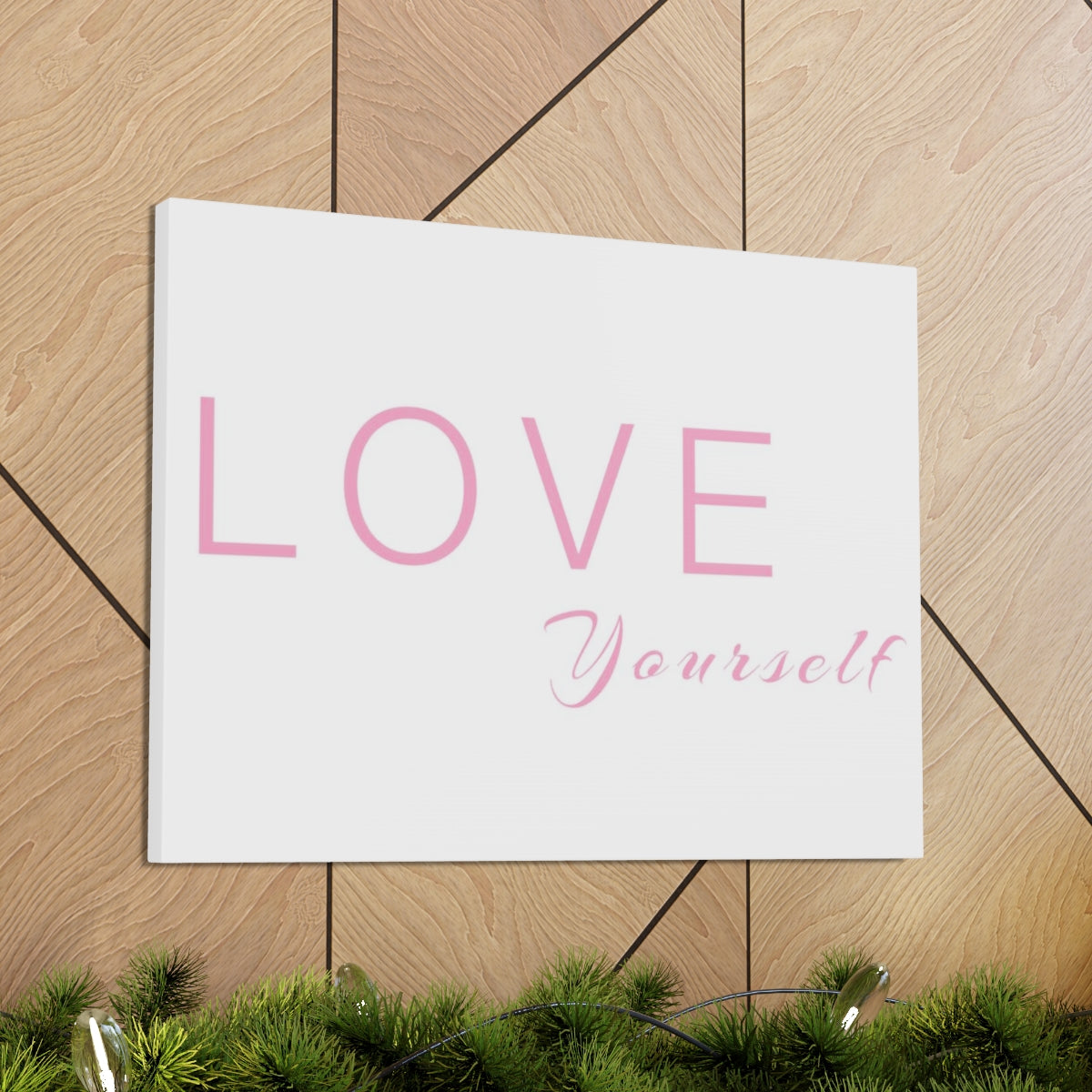 Scripture Walls Inspirational Wall Art Love Yourself Pink Motivation Wall Decor for Home Office Gym Inspiring Success Quote Print Ready to Hang Unframed-Express Your Love Gifts