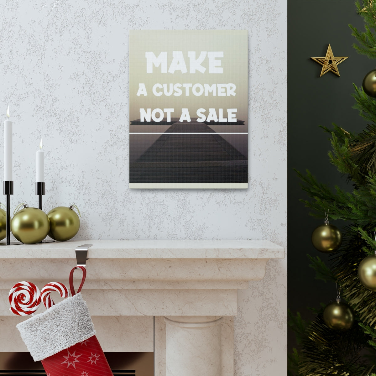 Scripture Walls Inspirational Wall Art Make A Customer Not A Sale Motivation Wall Decor for Home Office Gym Inspiring Success Quote Print Ready to Hang Unframed-Express Your Love Gifts