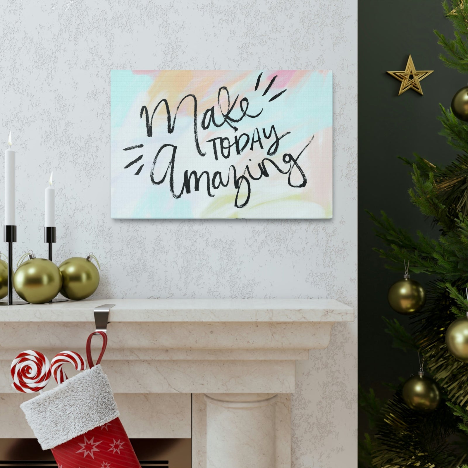 Scripture Walls Inspirational Wall Art Make Today Amazing Canvas Wall Art Motivational Motto Inspiring Prints Artwork Decor Ready to Hang Unframed-Express Your Love Gifts