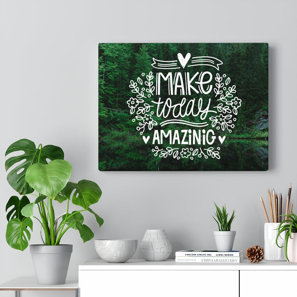 Scripture Walls Inspirational Wall Art Make Today Amazing Green Wall Art Motivational Motto Inspiring Prints Artwork Decor Ready to Hang Unframed-Express Your Love Gifts