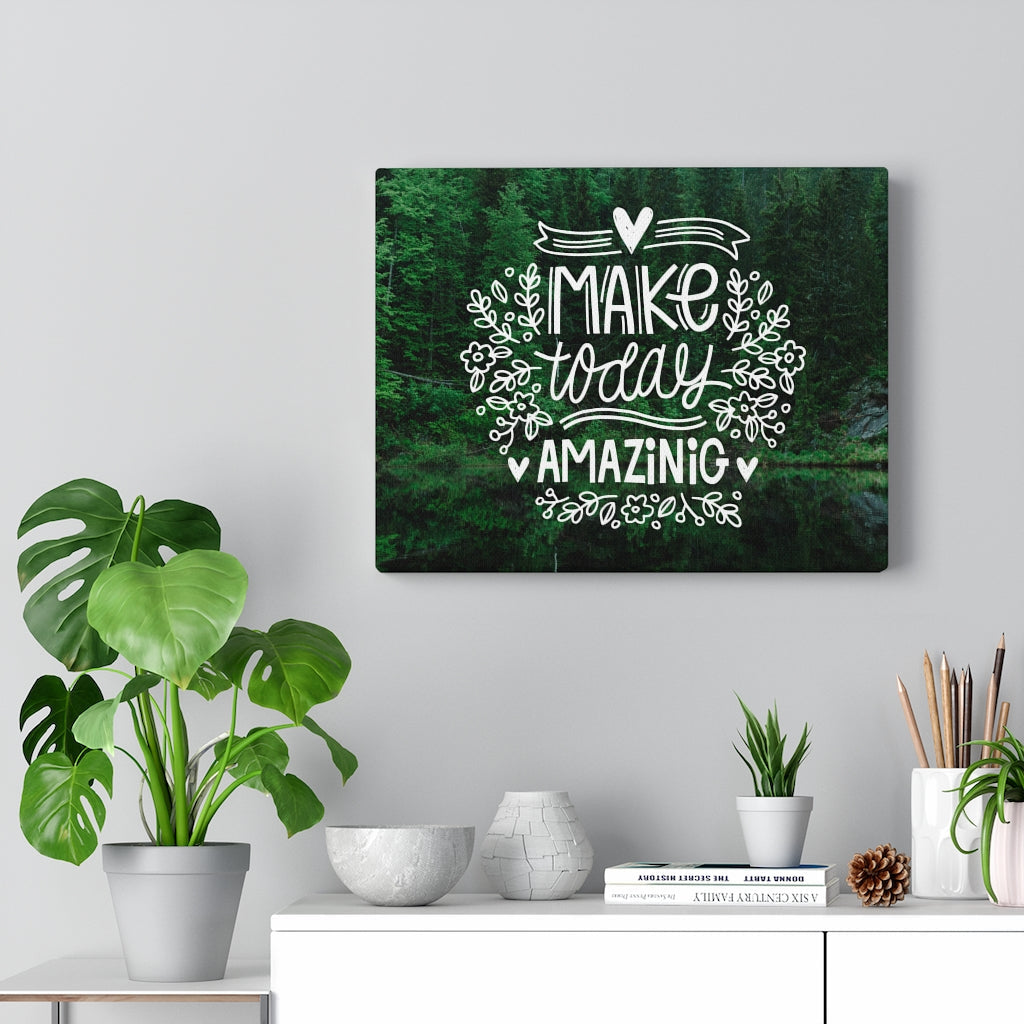 Scripture Walls Inspirational Wall Art Make Today Amazing Green Wall Art Motivational Motto Inspiring Prints Artwork Decor Ready to Hang Unframed-Express Your Love Gifts