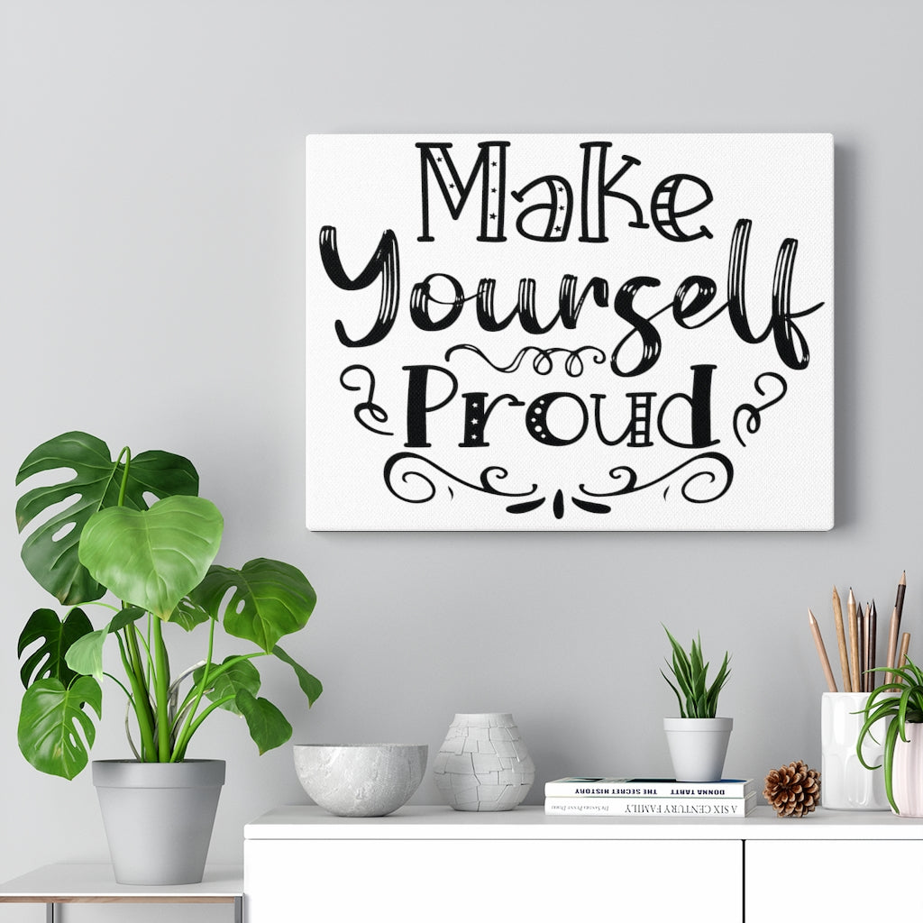 Scripture Walls Inspirational Wall Art Make Yourself Proud Wall Art Motivation Wall Decor for Home Office Gym Inspiring Success Quote Print Ready to Hang Unframed-Express Your Love Gifts