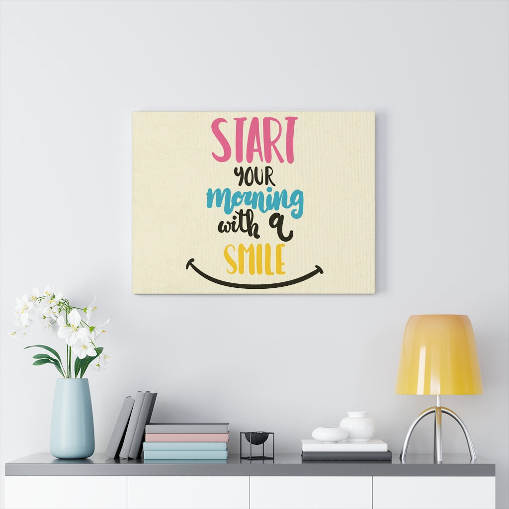 Scripture Walls Inspirational Wall Art Morning With A Smile Wall Art Motivational Motto Inspiring Prints Artwork Decor Ready to Hang Unframed-Express Your Love Gifts