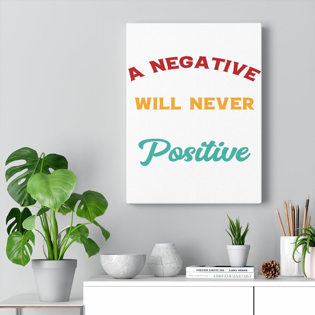 Scripture Walls Inspirational Wall Art Negative Will Never Positive Wall Art Motivation Wall Decor for Home Office Gym Inspiring Success Quote Print Ready to Hang Unframed-Express Your Love Gifts