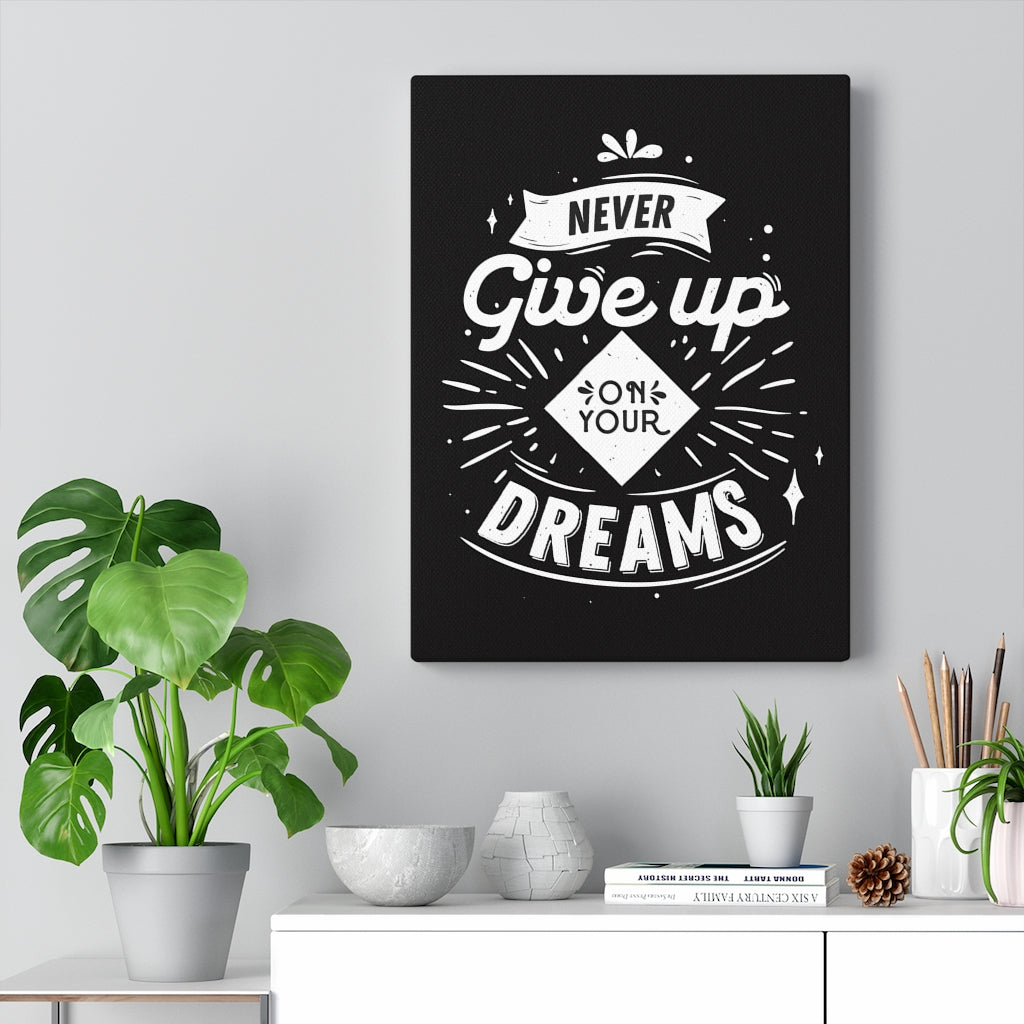 Scripture Walls Inspirational Wall Art Never Give Up Black Wall Art Motivational Motto Inspiring Prints Artwork Decor Ready to Hang Unframed-Express Your Love Gifts