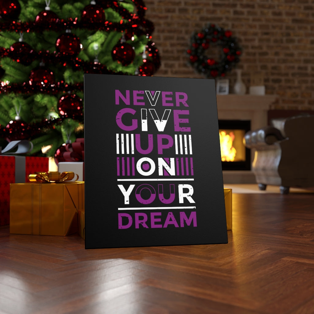 Scripture Walls Inspirational Wall Art Never Give Up On Your Dream Purple Wall Art Motivation Wall Decor for Home Office Gym Inspiring Success Quote Print Ready to Hang Unframed-Express Your Love Gifts