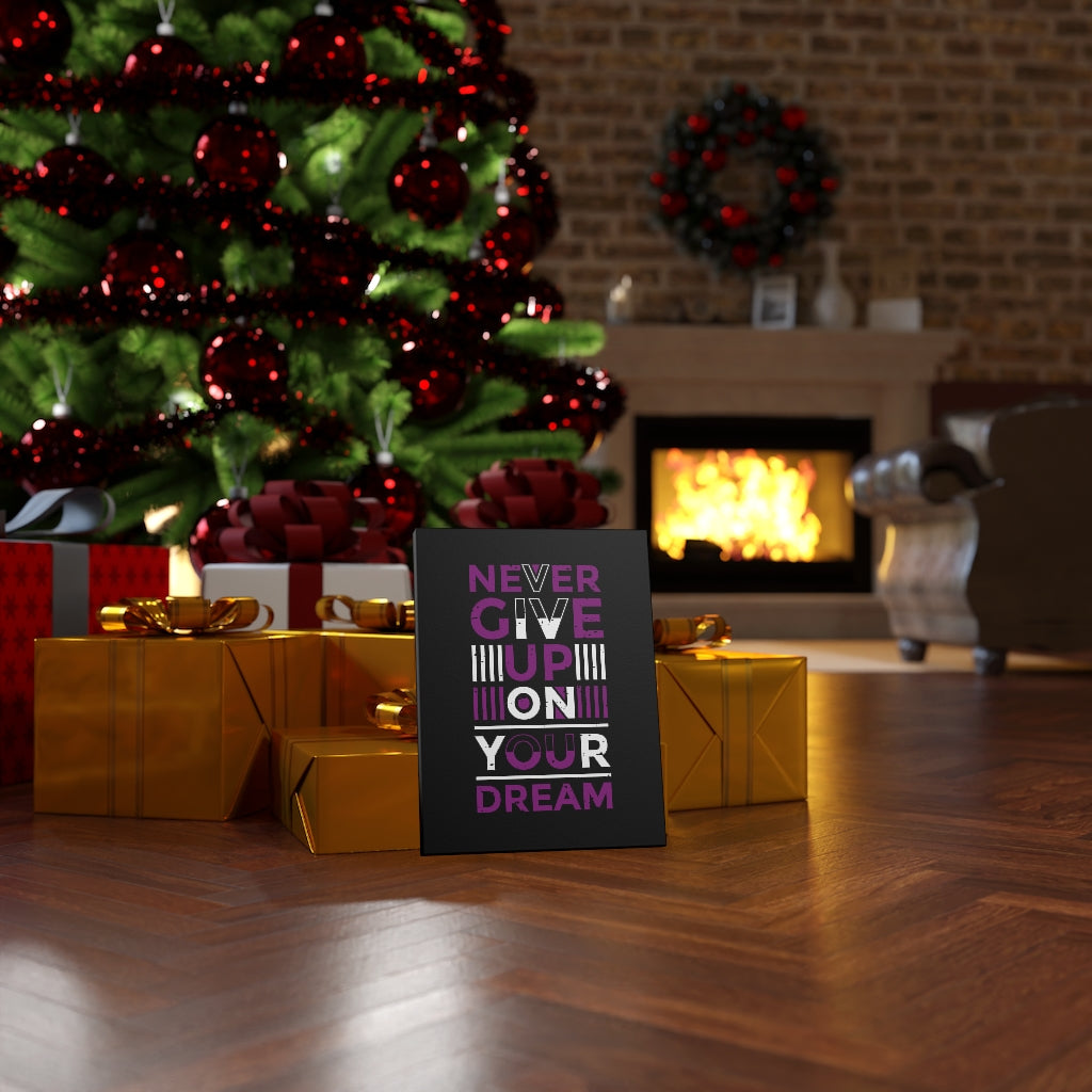 Scripture Walls Inspirational Wall Art Never Give Up On Your Dream Purple Wall Art Motivation Wall Decor for Home Office Gym Inspiring Success Quote Print Ready to Hang Unframed-Express Your Love Gifts