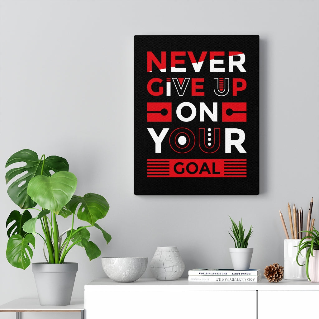 Scripture Walls Inspirational Wall Art Never Give Up On Your Goal Wall Art Motivation Wall Decor for Home Office Gym Inspiring Success Quote Print Ready to Hang Unframed-Express Your Love Gifts