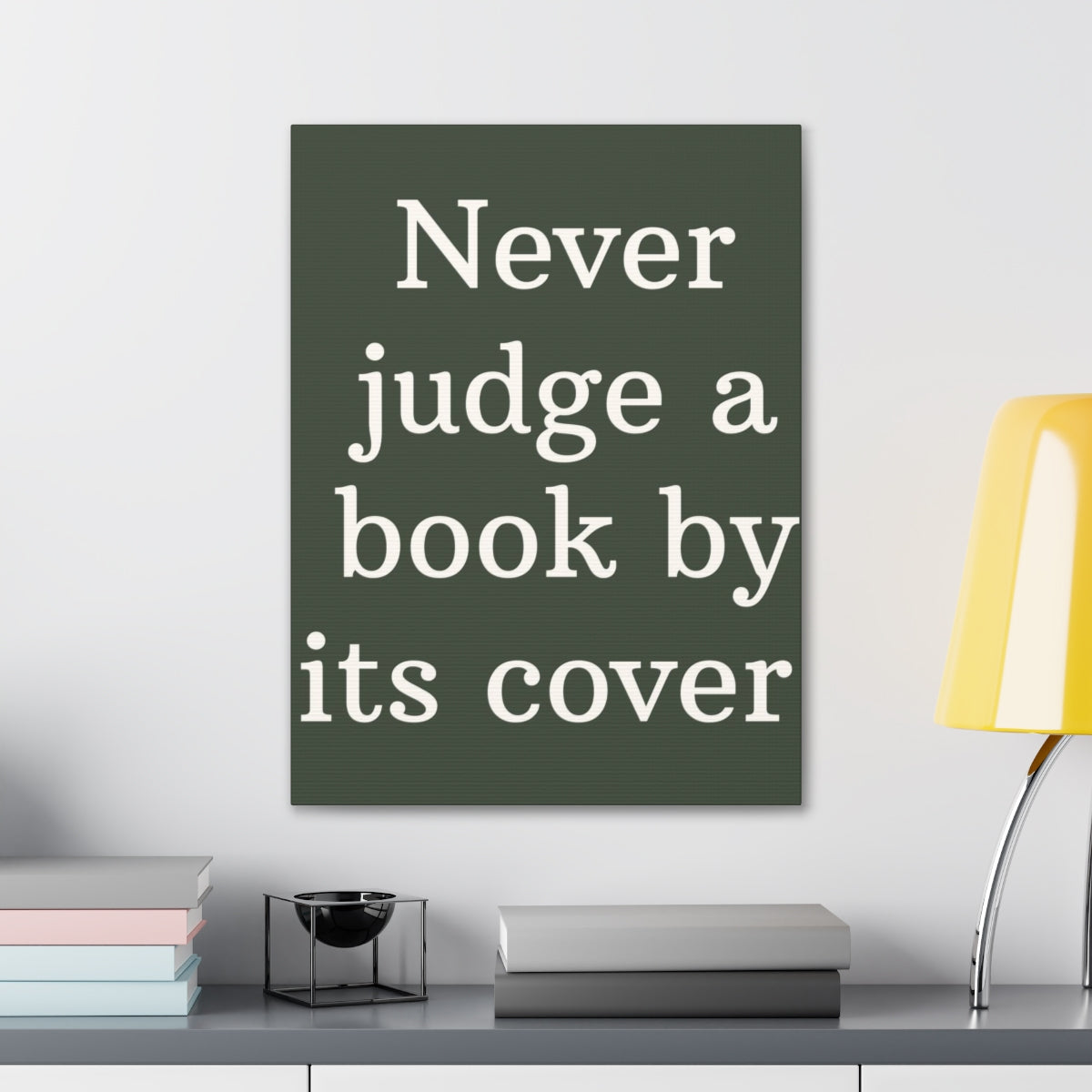 Scripture Walls Inspirational Wall Art Never Judge A Book Motivation Wall Decor for Home Office Gym Inspiring Success Quote Print Ready to Hang Unframed-Express Your Love Gifts