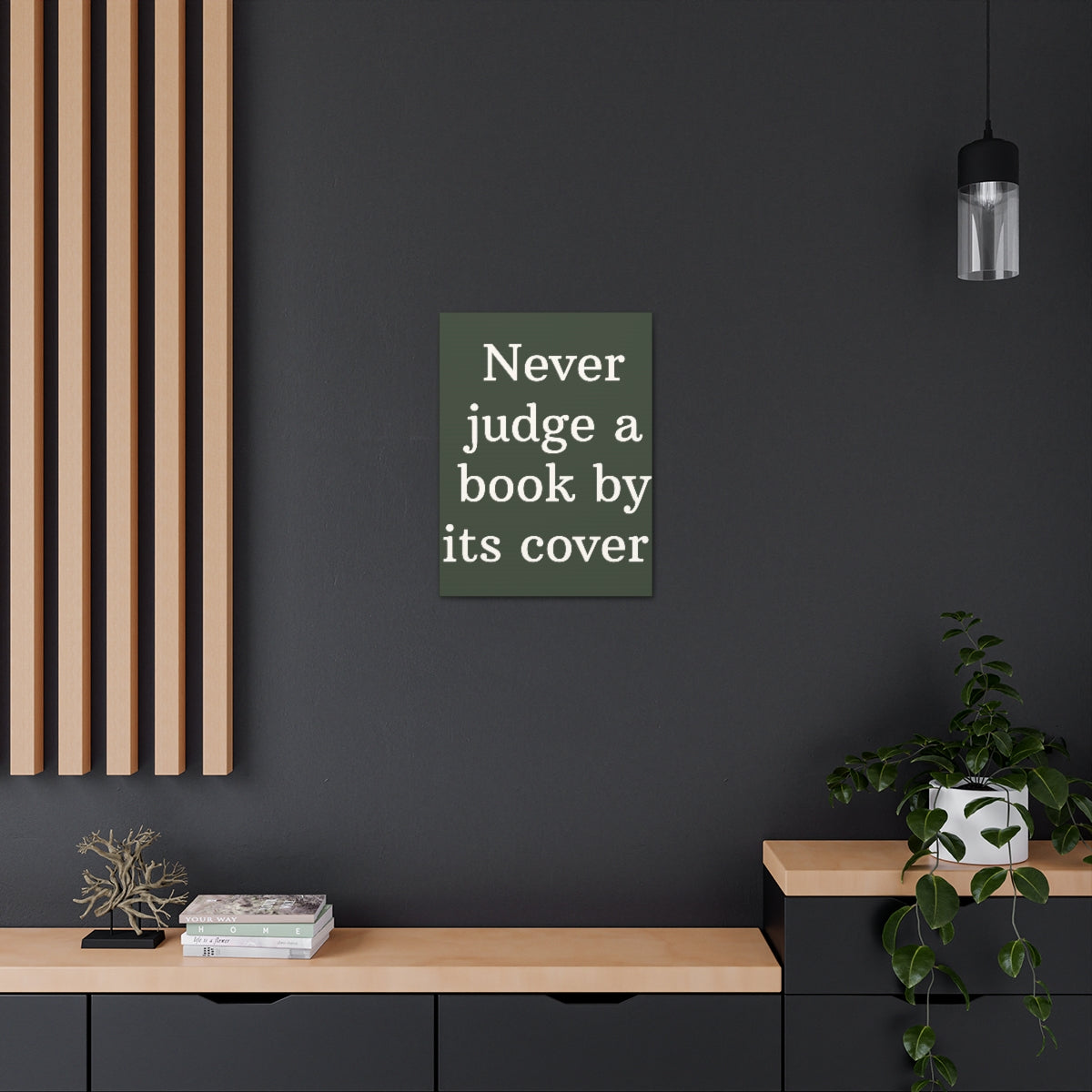 Scripture Walls Inspirational Wall Art Never Judge A Book Motivation Wall Decor for Home Office Gym Inspiring Success Quote Print Ready to Hang Unframed-Express Your Love Gifts