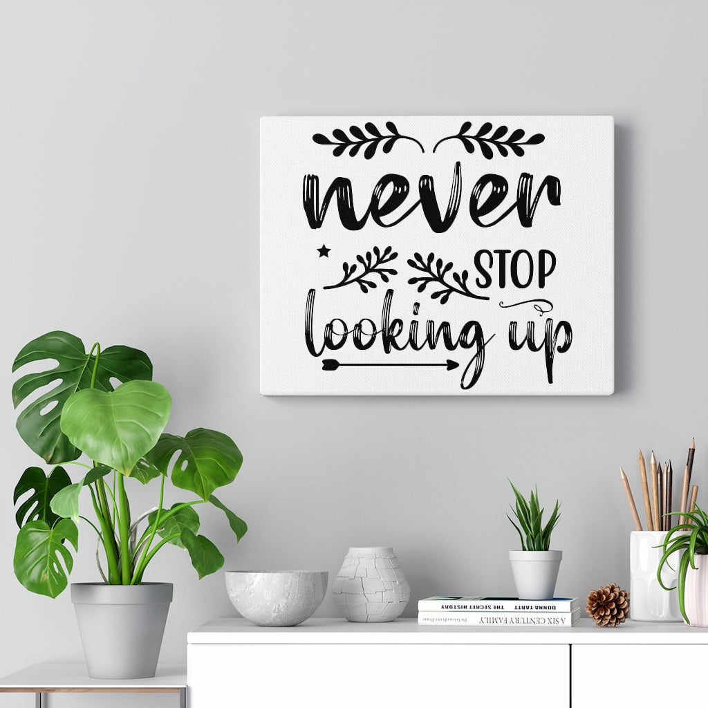 Scripture Walls Inspirational Wall Art Never Stop Looking Up Arrow Wall Art Motivation Wall Decor for Home Office Gym Inspiring Success Quote Print Ready to Hang Unframed-Express Your Love Gifts