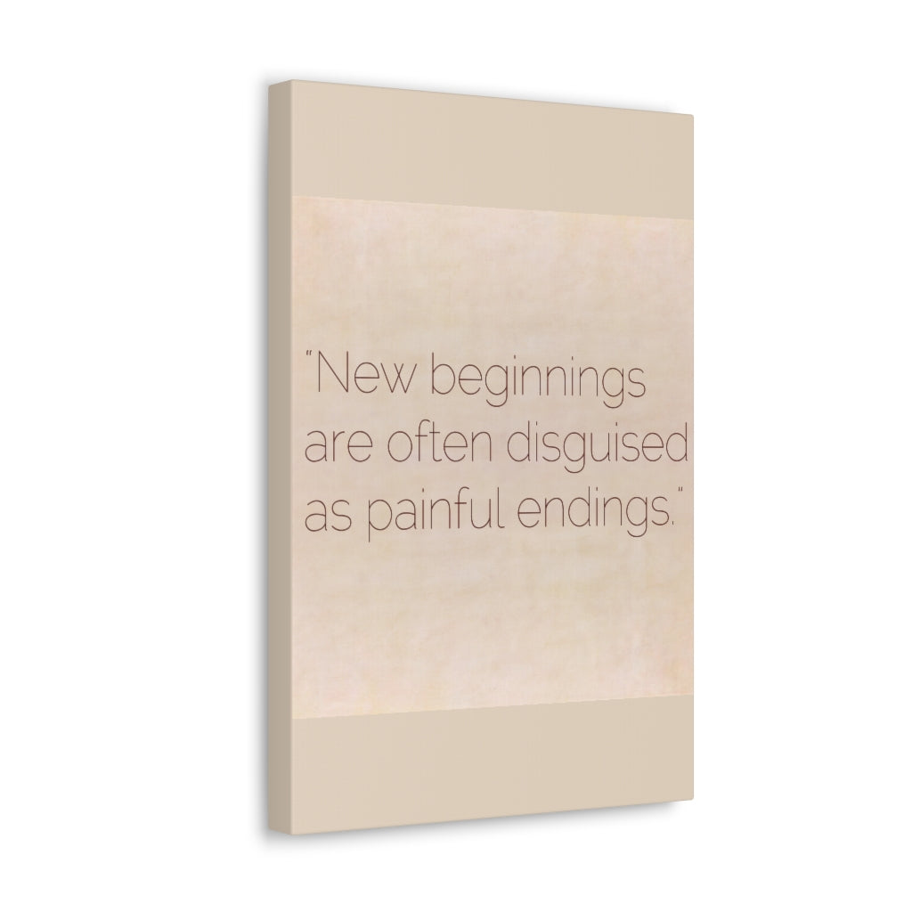 Scripture Walls Inspirational Wall Art New Beginnings Painful Endings Motivation Wall Decor for Home Office Gym Inspiring Success Quote Print Ready to Hang Unframed-Express Your Love Gifts