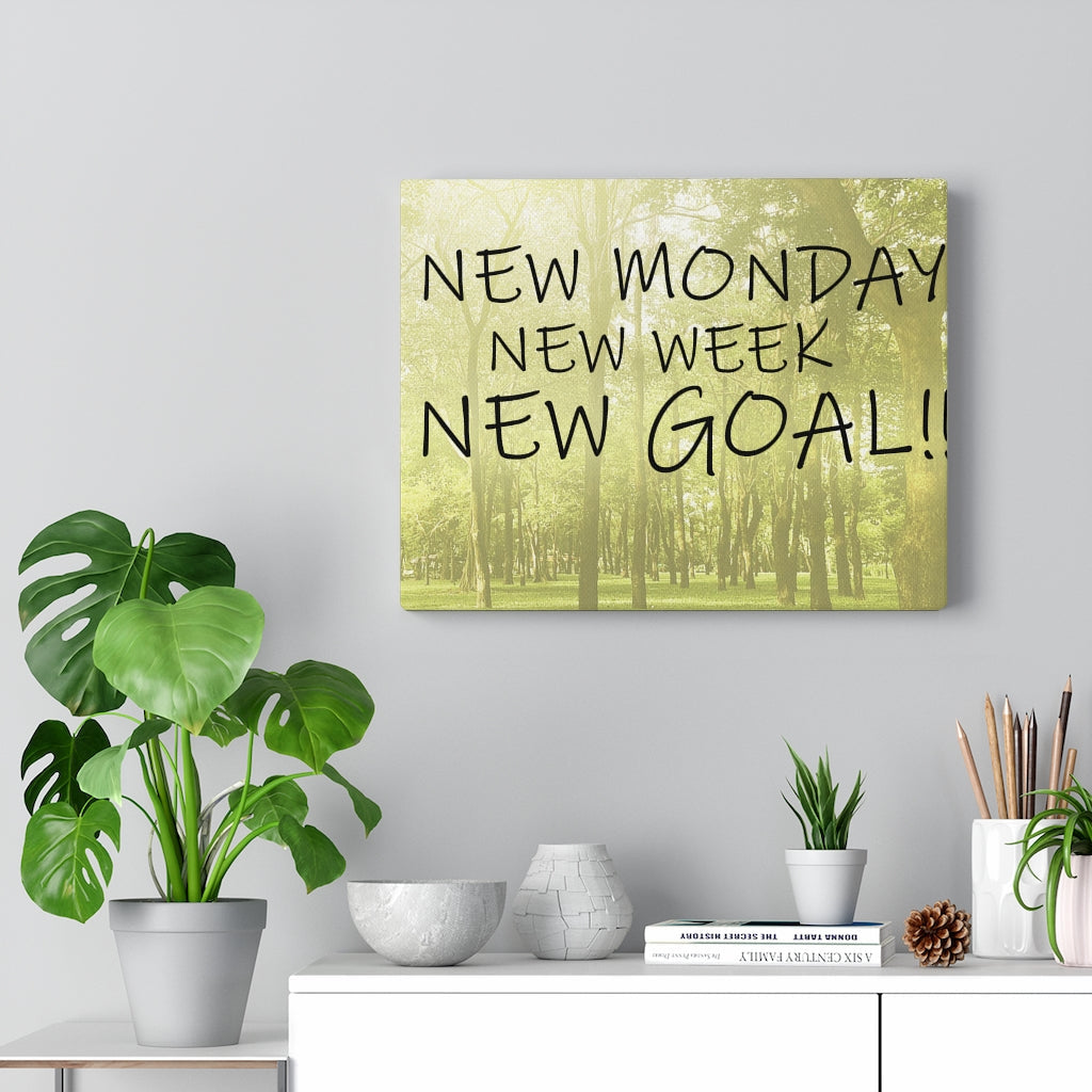 Scripture Walls Inspirational Wall Art New Monday New Goal Plain Motivational Print Ready to Hang Artwork Unframed-Express Your Love Gifts