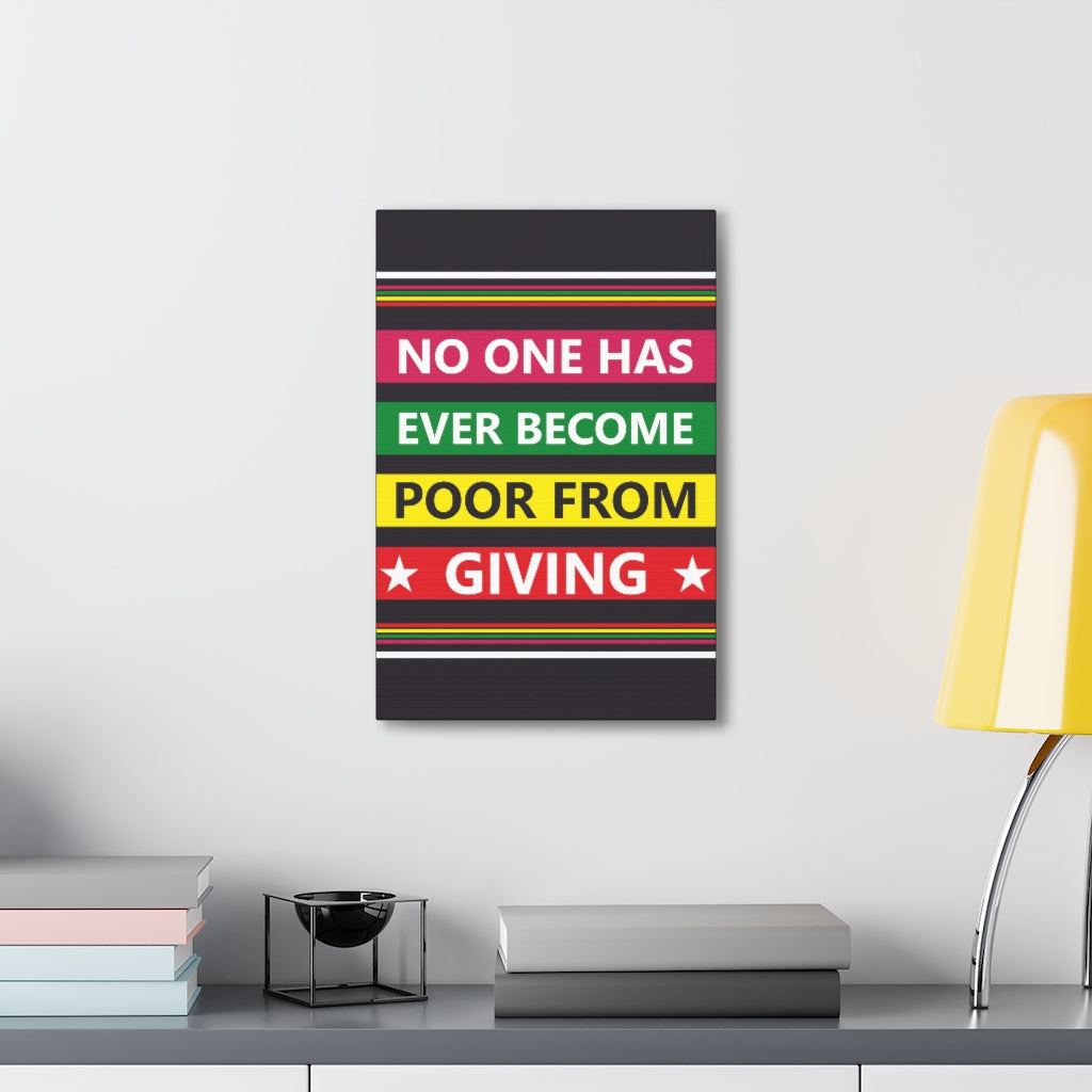 Scripture Walls Inspirational Wall Art No One Become Poor Motivation Wall Decor for Home Office Gym Inspiring Success Quote Print Ready to Hang Unframed-Express Your Love Gifts