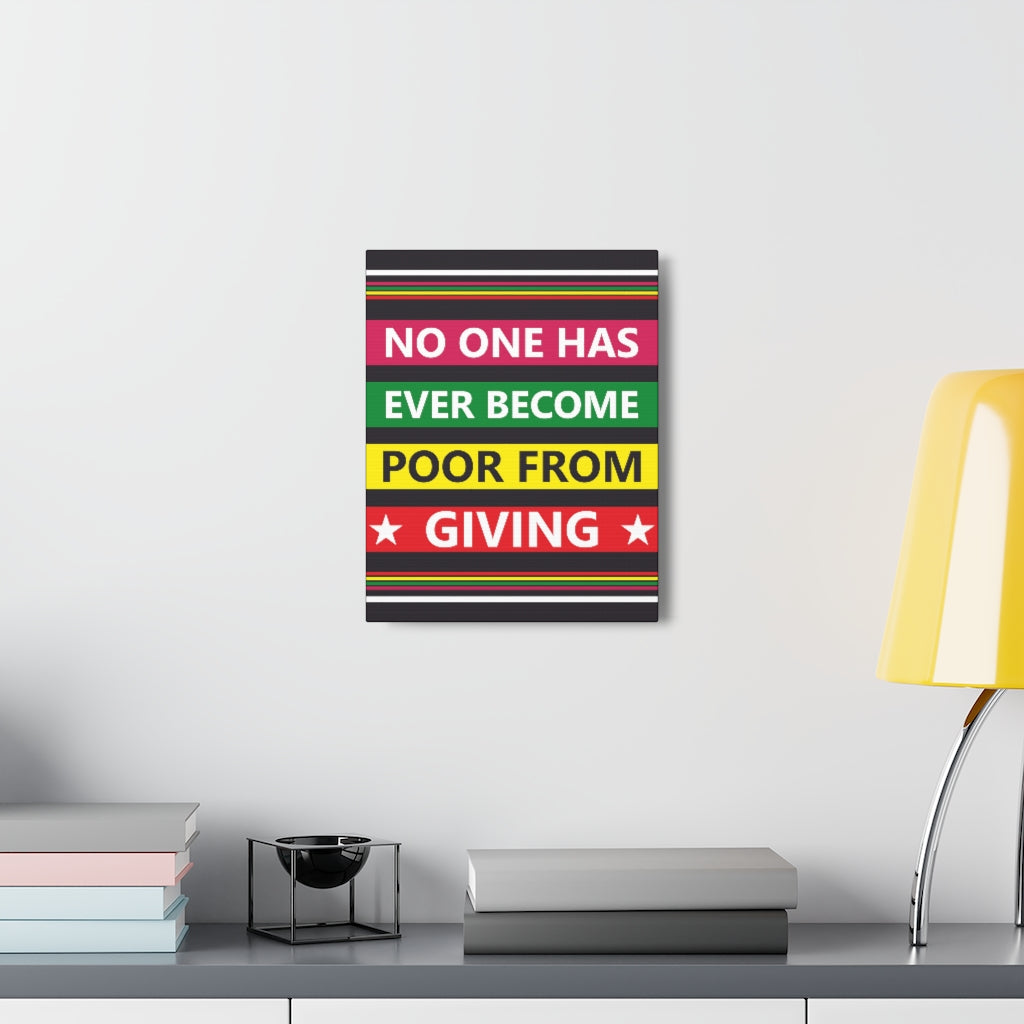 Scripture Walls Inspirational Wall Art No One Become Poor Motivation Wall Decor for Home Office Gym Inspiring Success Quote Print Ready to Hang Unframed-Express Your Love Gifts