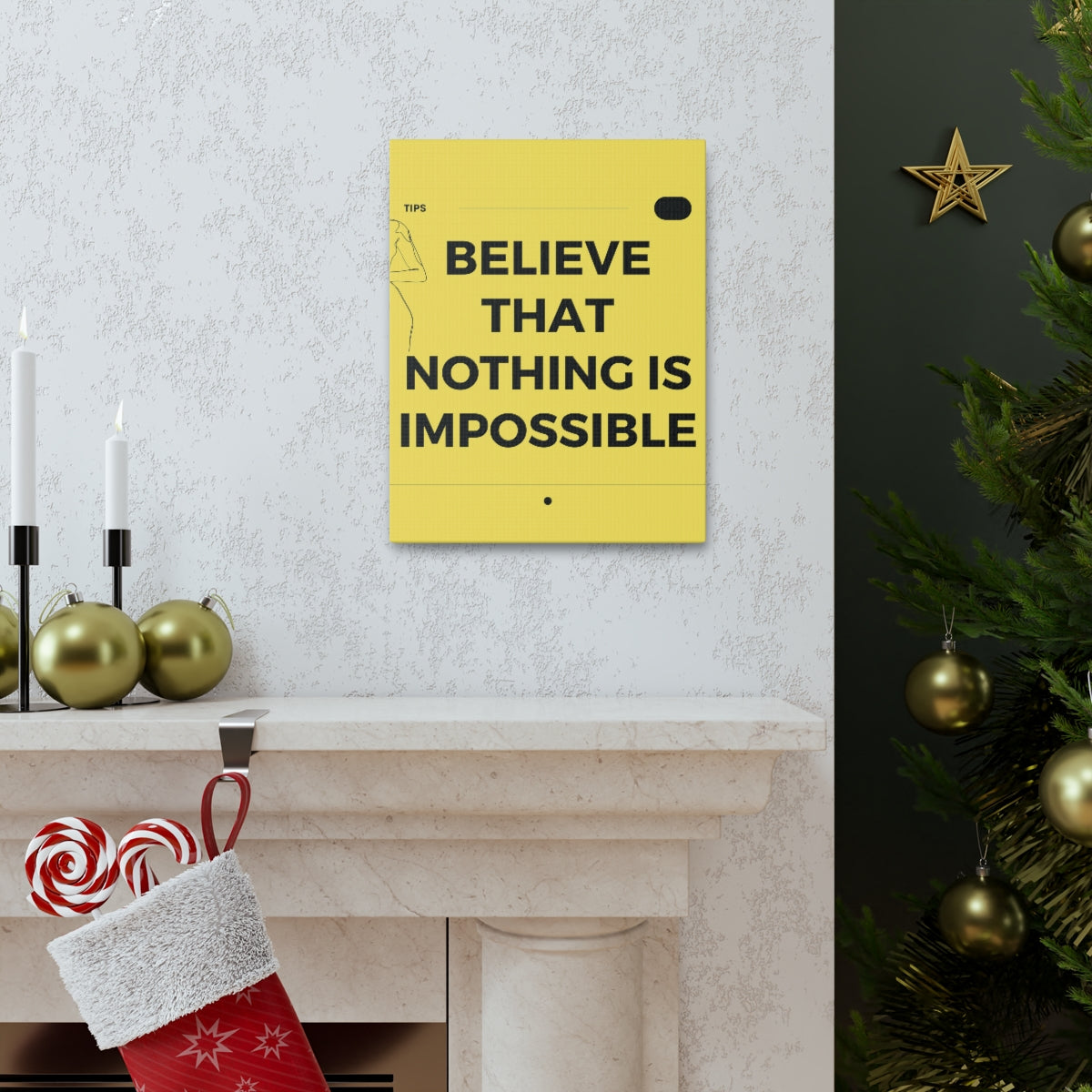 Scripture Walls Inspirational Wall Art Nothing Is Impossible Motivation Wall Decor for Home Office Gym Inspiring Success Quote Print Ready to Hang Unframed-Express Your Love Gifts