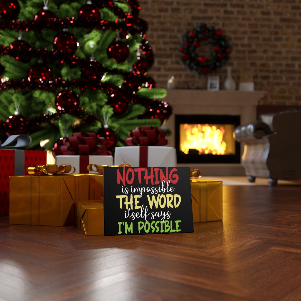 Scripture Walls Inspirational Wall Art Nothing is Impossible Wall Art Motivation Wall Decor for Home Office Gym Inspiring Success Quote Print Ready to Hang Unframed-Express Your Love Gifts
