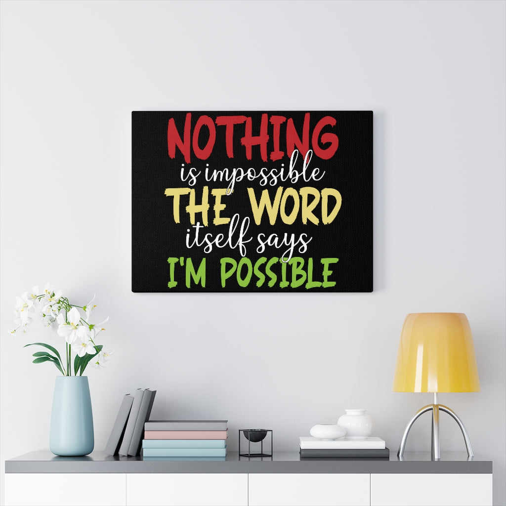 Scripture Walls Inspirational Wall Art Nothing is Impossible Wall Art Motivation Wall Decor for Home Office Gym Inspiring Success Quote Print Ready to Hang Unframed-Express Your Love Gifts