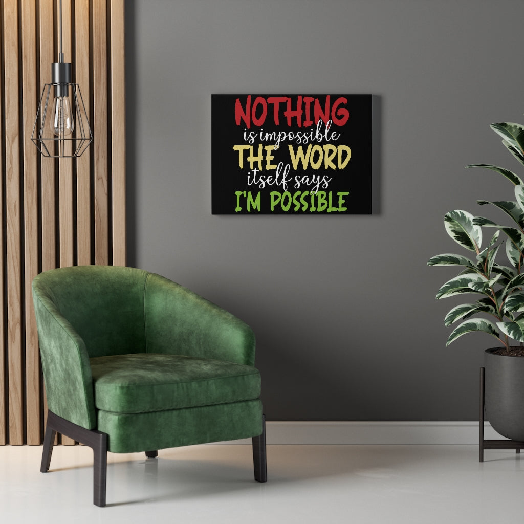 Scripture Walls Inspirational Wall Art Nothing is Impossible Wall Art Motivation Wall Decor for Home Office Gym Inspiring Success Quote Print Ready to Hang Unframed-Express Your Love Gifts
