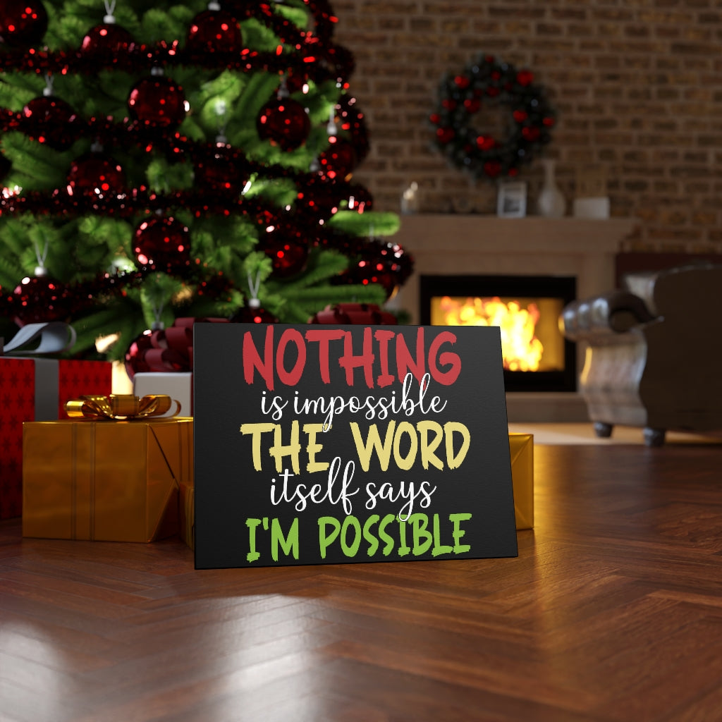 Scripture Walls Inspirational Wall Art Nothing is Impossible Wall Art Motivation Wall Decor for Home Office Gym Inspiring Success Quote Print Ready to Hang Unframed-Express Your Love Gifts