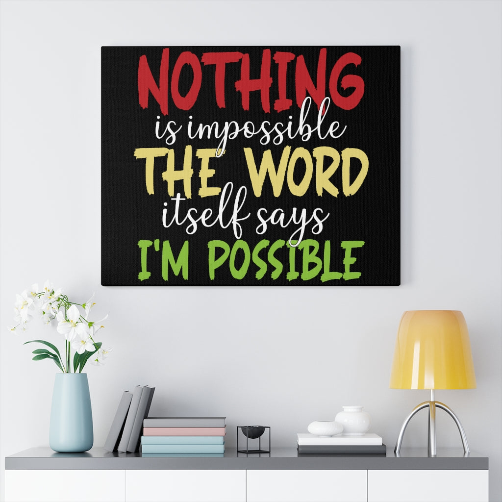 Scripture Walls Inspirational Wall Art Nothing is Impossible Wall Art Motivation Wall Decor for Home Office Gym Inspiring Success Quote Print Ready to Hang Unframed-Express Your Love Gifts