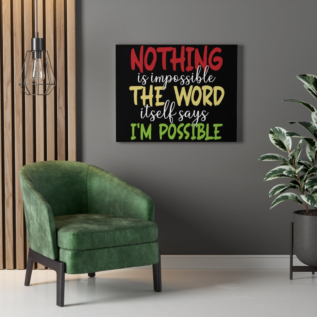 Scripture Walls Inspirational Wall Art Nothing is Impossible Wall Art Motivation Wall Decor for Home Office Gym Inspiring Success Quote Print Ready to Hang Unframed-Express Your Love Gifts
