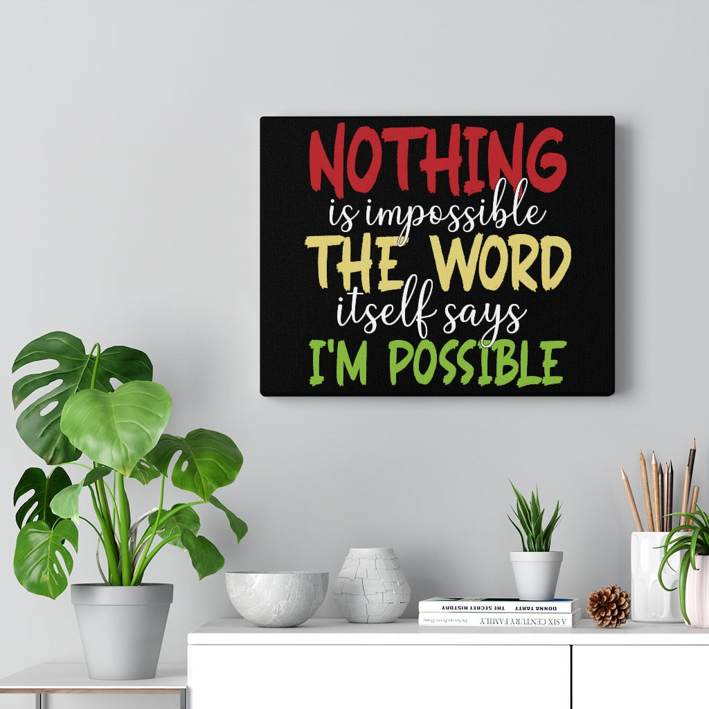 Scripture Walls Inspirational Wall Art Nothing is Impossible Wall Art Motivation Wall Decor for Home Office Gym Inspiring Success Quote Print Ready to Hang Unframed-Express Your Love Gifts