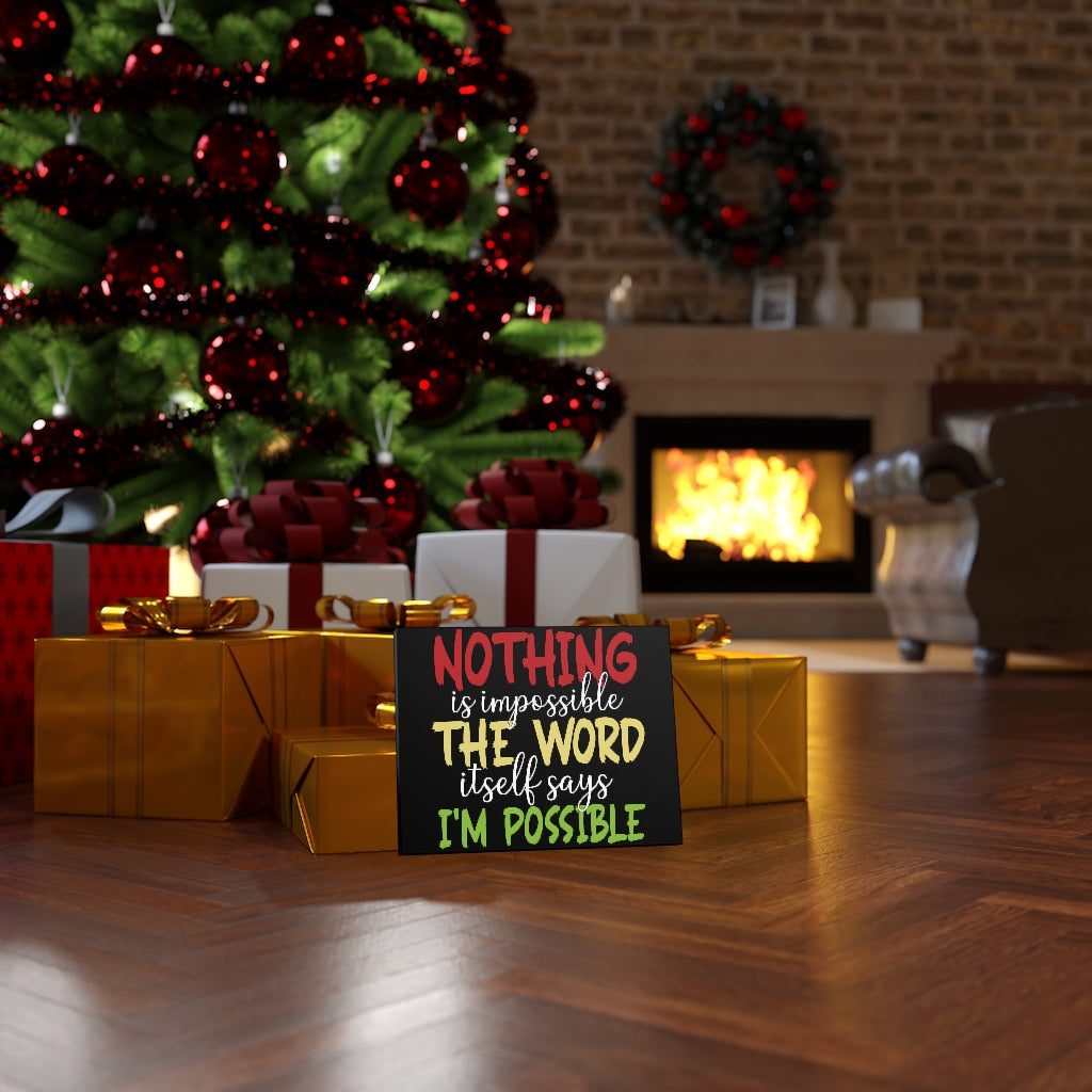 Scripture Walls Inspirational Wall Art Nothing is Impossible Wall Art Motivation Wall Decor for Home Office Gym Inspiring Success Quote Print Ready to Hang Unframed-Express Your Love Gifts