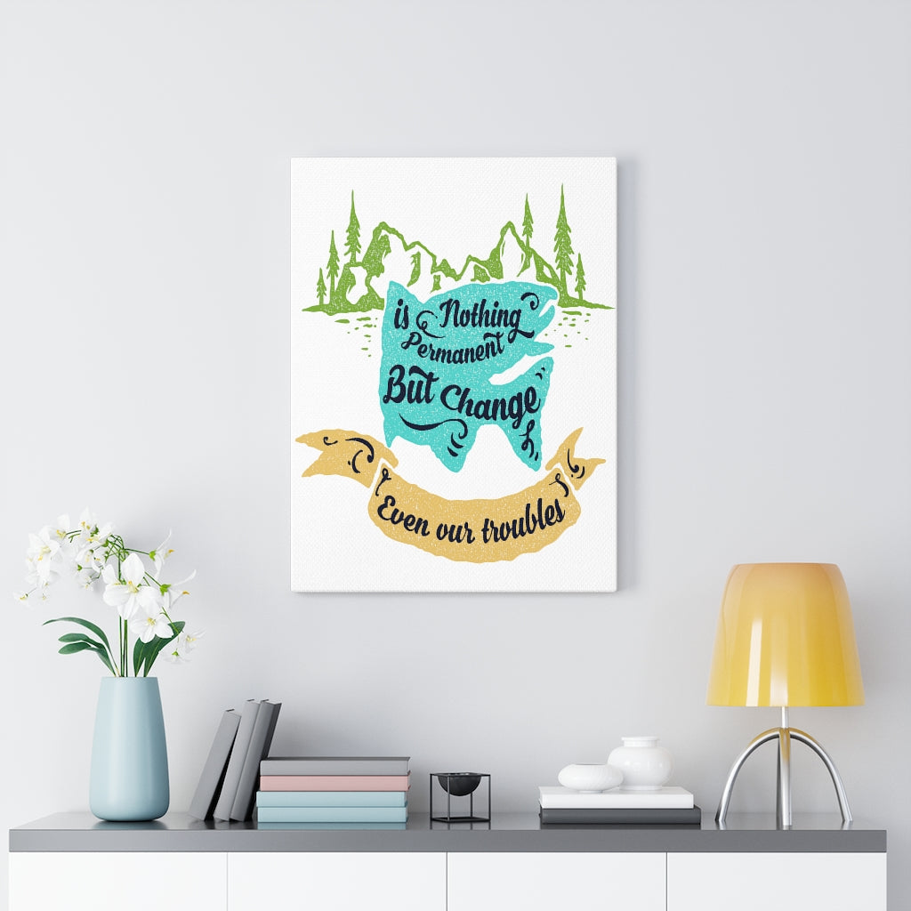 Scripture Walls Inspirational Wall Art Nothing is Permanent But Change Wall Art Motivation Wall Decor for Home Office Gym Inspiring Success Quote Print Ready to Hang Unframed-Express Your Love Gifts